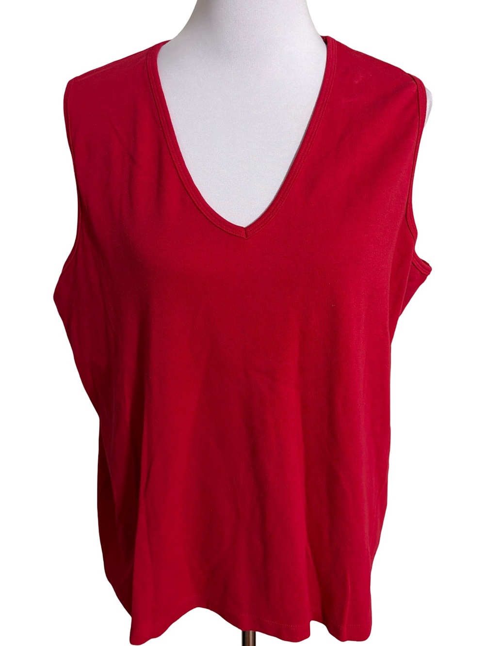 Lane Bryant Red V-Neck Tank Top Sleeveless